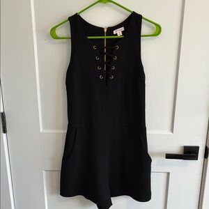 Xhilaration Black Lace-Up Romper